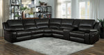 Falun 6-Pc Dark Brown Power Recliner Sectional