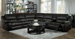 Falun 6-Pc Dark Brown Power Recliner Sectional