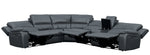 Falun 6-Pc Gray Faux Leather Power Recliner Sectional