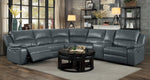 Falun 6-Pc Gray Faux Leather Power Recliner Sectional