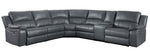 Falun 6-Pc Gray Faux Leather Power Recliner Sectional