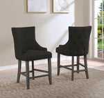 Fanny 2 Black Fabric Counter Height Chairs