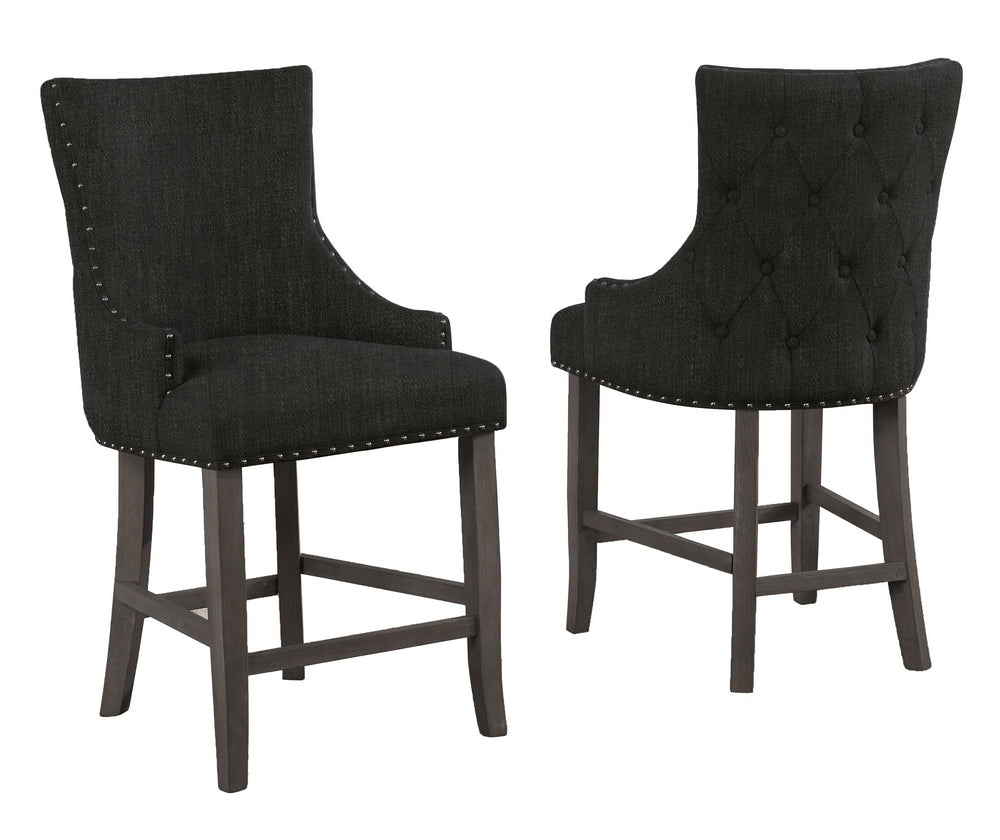 Fanny 2 Black Fabric Counter Height Chairs