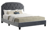 Fanny Grey Velvet Queen Bed