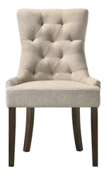 Farren 2 Beige Fabric/Espresso Wood Side Chairs