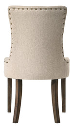 Farren 2 Beige Fabric/Espresso Wood Side Chairs