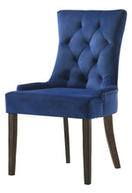 Farren 2 Blue Velvet/Espresso Wood Side Chairs