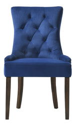 Farren 2 Blue Velvet/Espresso Wood Side Chairs