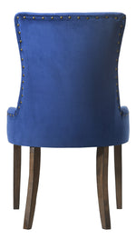 Farren 2 Blue Velvet/Espresso Wood Side Chairs