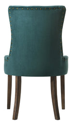 Farren 2 Green Velvet/Espresso Wood Side Chairs