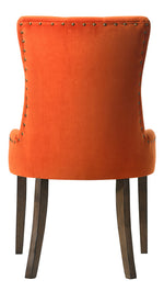 Farren 2 Orange Velvet/Espresso Wood Side Chairs