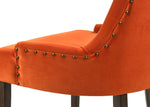 Farren 2 Orange Velvet/Espresso Wood Side Chairs