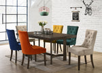 Farren 2 Orange Velvet/Espresso Wood Side Chairs