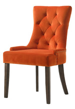 Farren 2 Orange Velvet/Espresso Wood Side Chairs