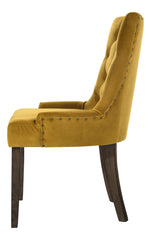 Farren 2 Yellow Velvet/Espresso Wood Side Chairs