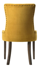 Farren 2 Yellow Velvet/Espresso Wood Side Chairs