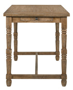 Farsiris Weathered Oak Wood Rectangular Counter Height Table