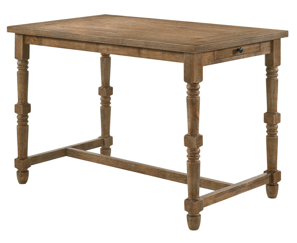 Farsiris Weathered Oak Wood Rectangular Counter Height Table