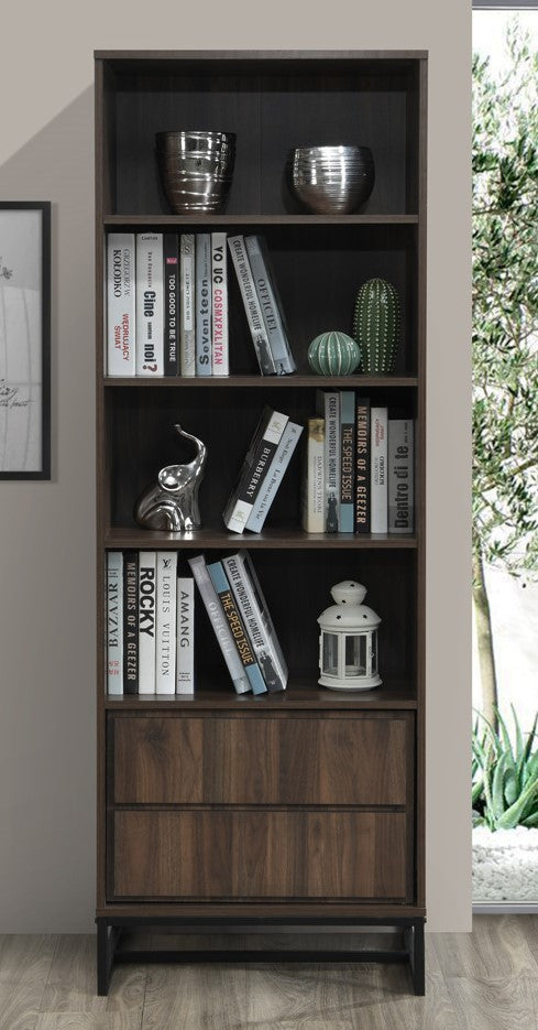 Fatmire Dark Walnut Wood Bookcase