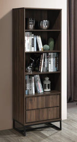 Fatmire Dark Walnut Wood Bookcase