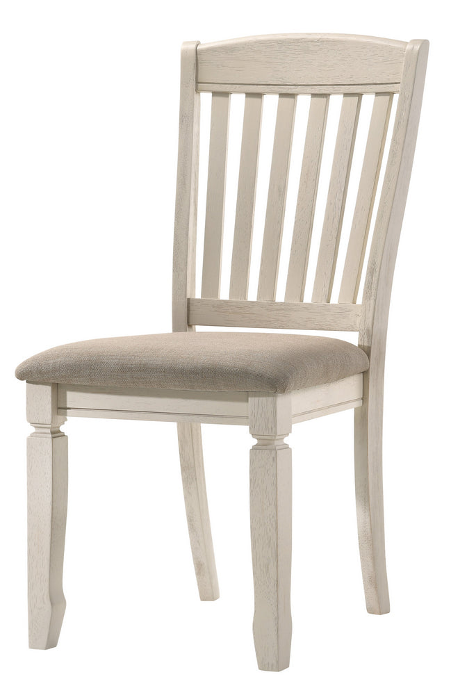 Fedele 2 Tan Fabric/Cream Wood Side Chairs