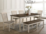 Fedele Weathered Oak/Cream Wood Dining Table