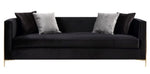 Fergal Black Velvet Sofa with Geometric Patterned Sides