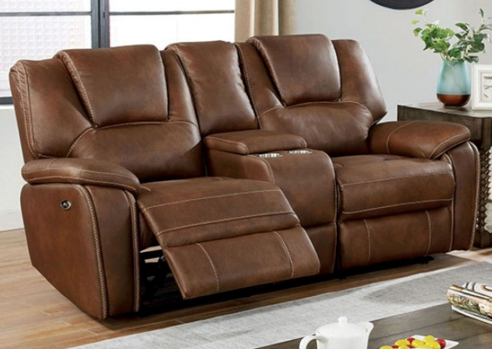 Ffion Brown Power Recliner Loveseat