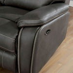 Ffion Gray Leatherette Power Recliner