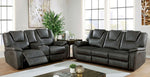 Ffion Gray Leatherette Power Recliner Sofa