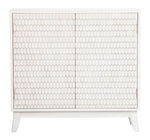 Fiorella White Washed Finish Wood 2-Door Accent Cabinet