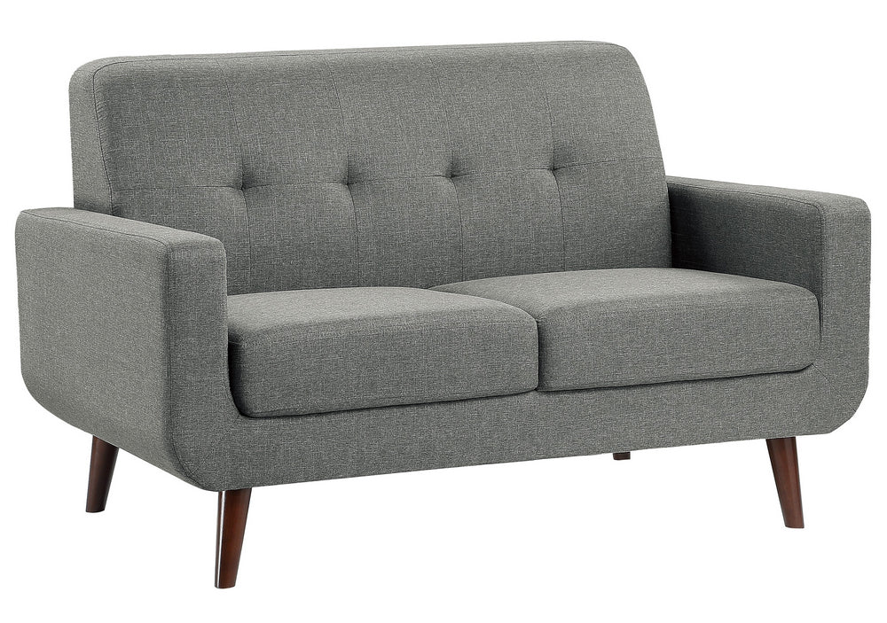 Fitch Gray Textured Fabric Loveseat