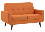 Fitch Orange Textured Fabric Loveseat