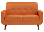 Fitch Orange Textured Fabric Loveseat