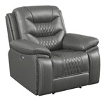 Flamenco 3-Pc Charcoal Leatherette Power Recliner Sofa Set