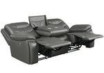 Flamenco 3-Pc Charcoal Leatherette Power Recliner Sofa Set