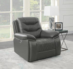 Flamenco Charcoal Leatherette Power Recliner