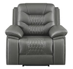 Flamenco Charcoal Leatherette Power Recliner