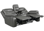 Flamenco Charcoal Leatherette Power Recliner Loveseat