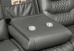 Flamenco Charcoal Leatherette Power Recliner Sofa