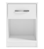 Flannia White Wood 1-Drawer Nightstand