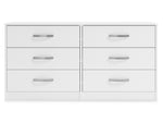 Flannia White Wood 6-Drawer Dresser