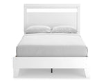 Flannia White Wood Full Platform Bed with Headboard