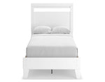 Flannia White Wood Twin Platform Bed with Headboard