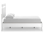 Flannia White Wood Twin Platform Bed with Headboard