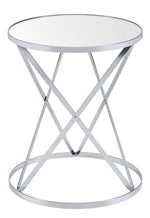 Flux Mirrored/Chrome Metal Round Accent Table