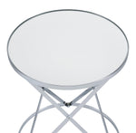 Flux Mirrored/Chrome Metal Round Accent Table