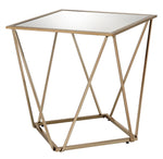 Fogya Mirrored/Champagne Gold Finish Metal End Table