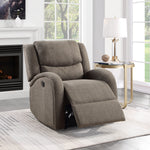 Foxcroft Brown Chenille Fabric Power Recliner