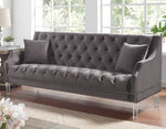 Franceschi Gray Flannelette Tufted Sofa